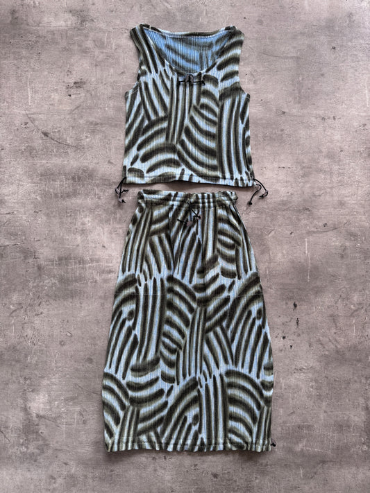 Issey Miyake Brushstroke Pleated Two-Piece Set