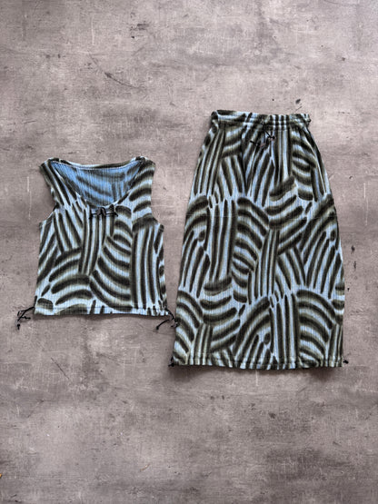 Issey Miyake Brushstroke Pleated Two-Piece Set