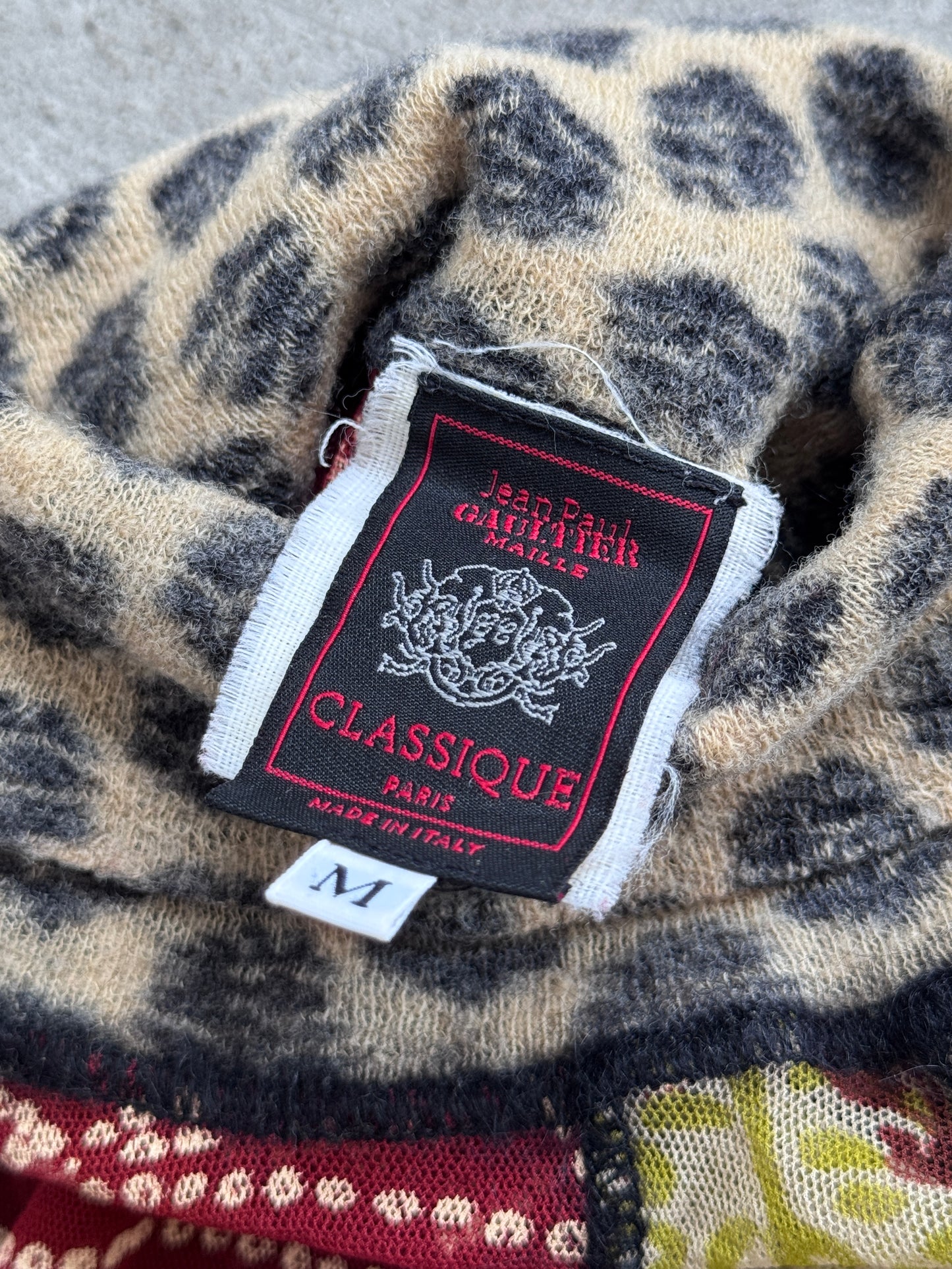 Jean-Paul Gaultier Patchwork Sheet Mock Neck LS Top