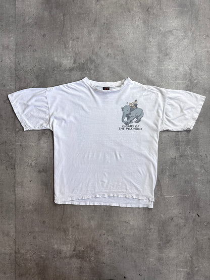 XY Body Adventures of TinTin 90's Distressed White Graphic Tee