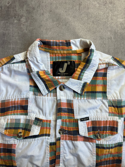 Mr.Junko Jeans White Plaid Lightweight Button Down Jacket