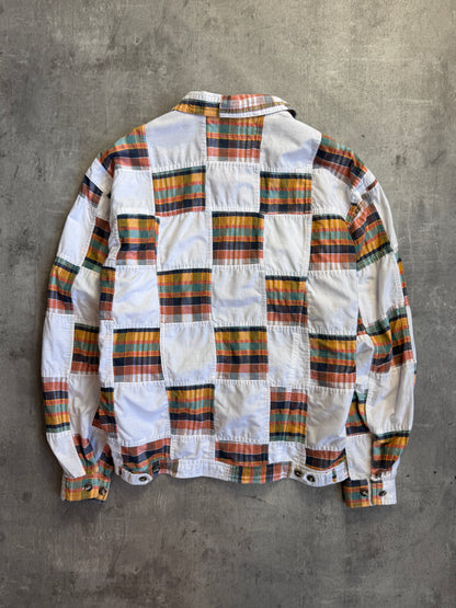 Mr.Junko Jeans White Plaid Lightweight Button Down Jacket