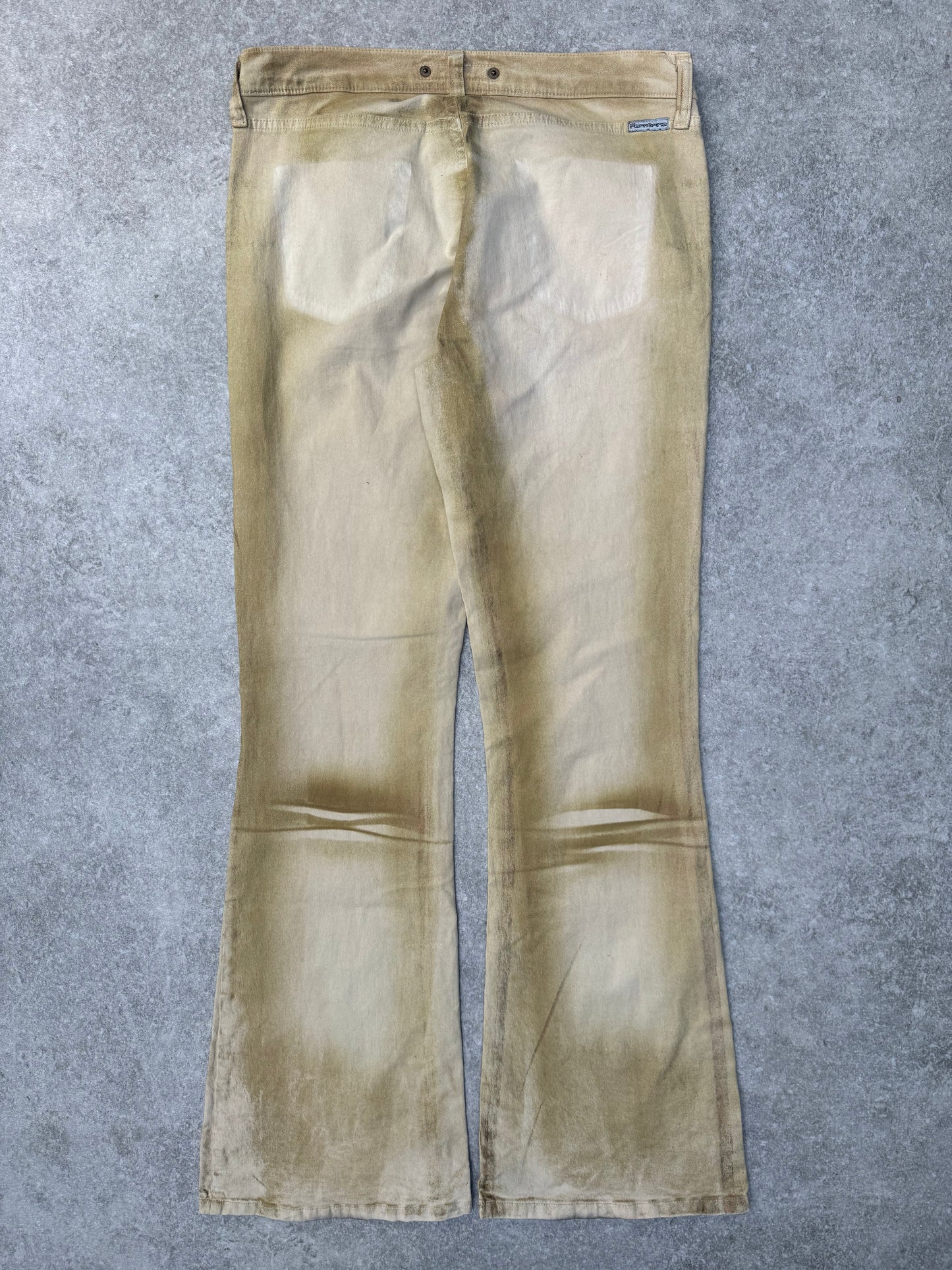 Fornarina Beige Wash Denim flared Jeans