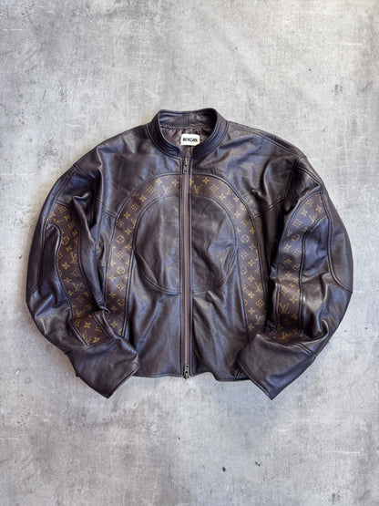 VT Rework: Louis Vuitton Monogram Brown Leather Jacket