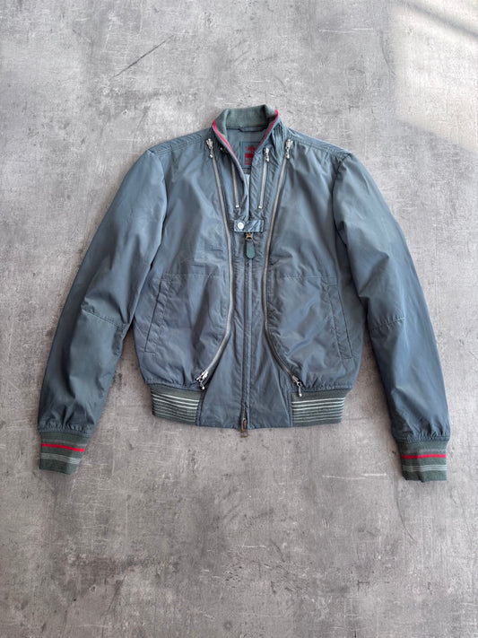 Marithe Francois Girbaud Sage Nylon Technical Bomber Jacket