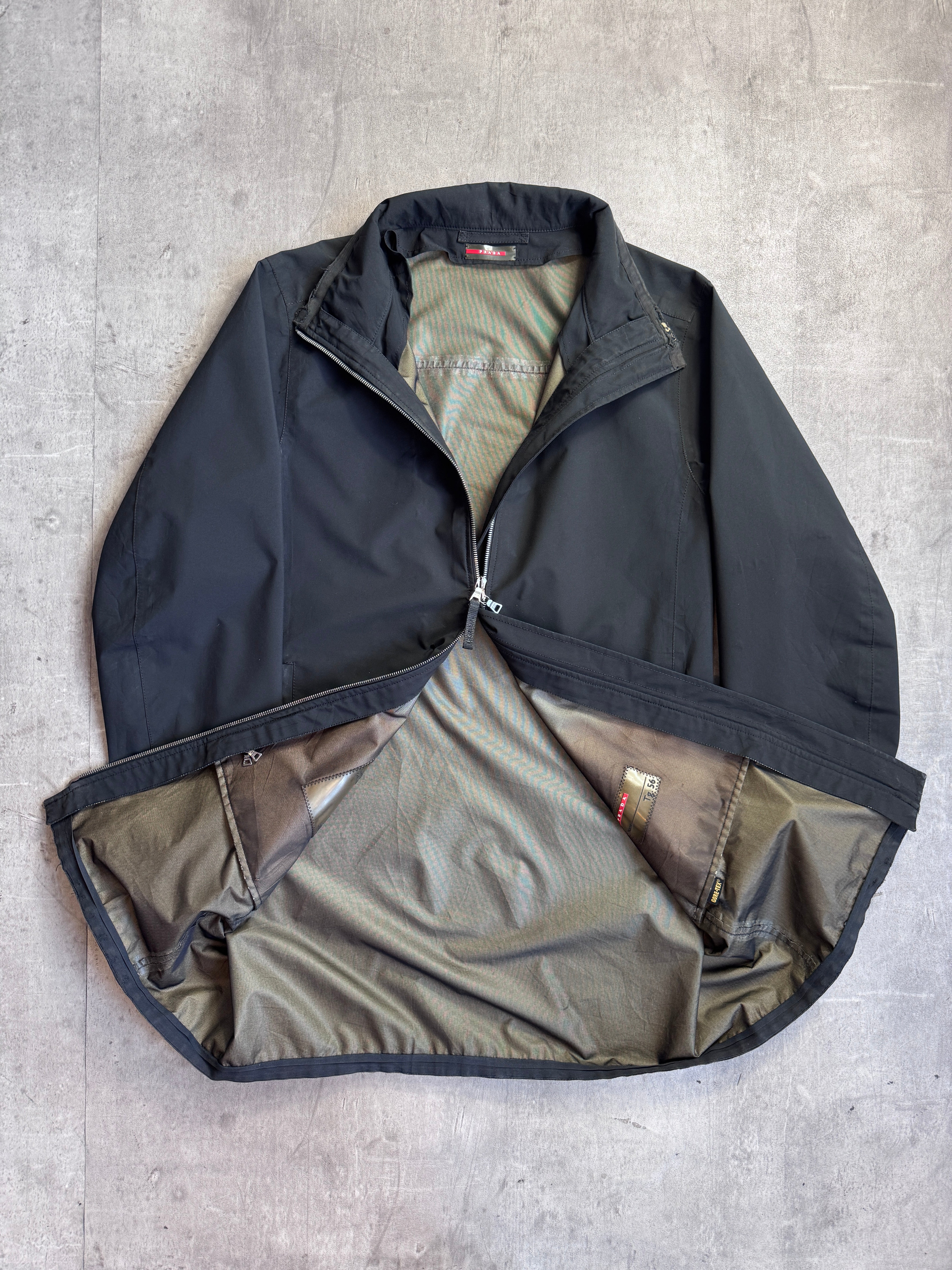 Prada Black Nylon Gore Tex Dual Zip Tech Jacket ART SGV732 (Sold