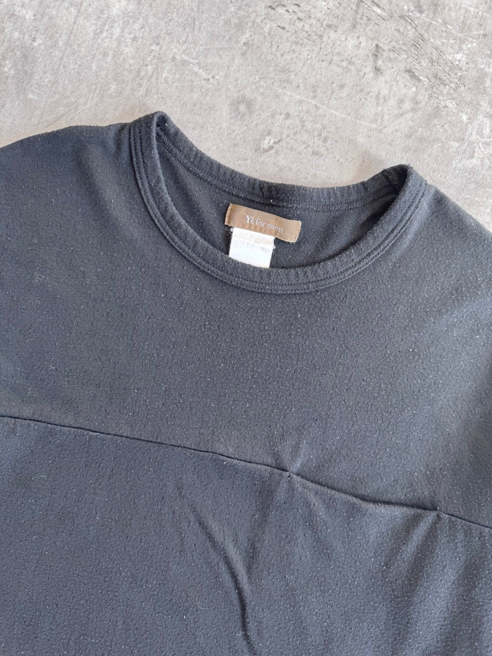 Yohji Yamamoto Long Sleeve Black Cotton Pocket Tee