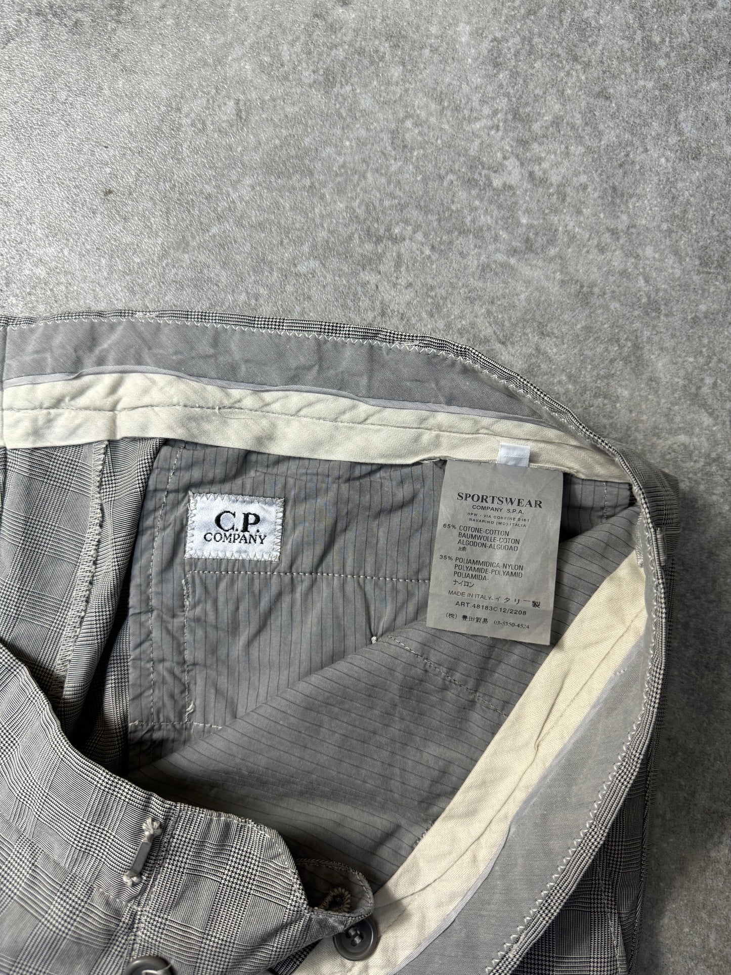 S/S2008 C.P. Company Hounstooth Pattern Straight Leg Tailored Trousers