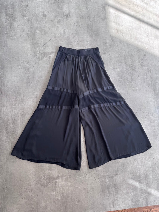 Sacai Black Silk Enlarged Trousers