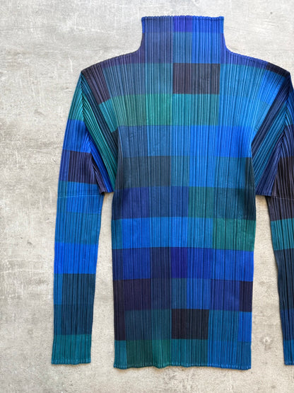Issey Miyake Pleats Please Chequered Top