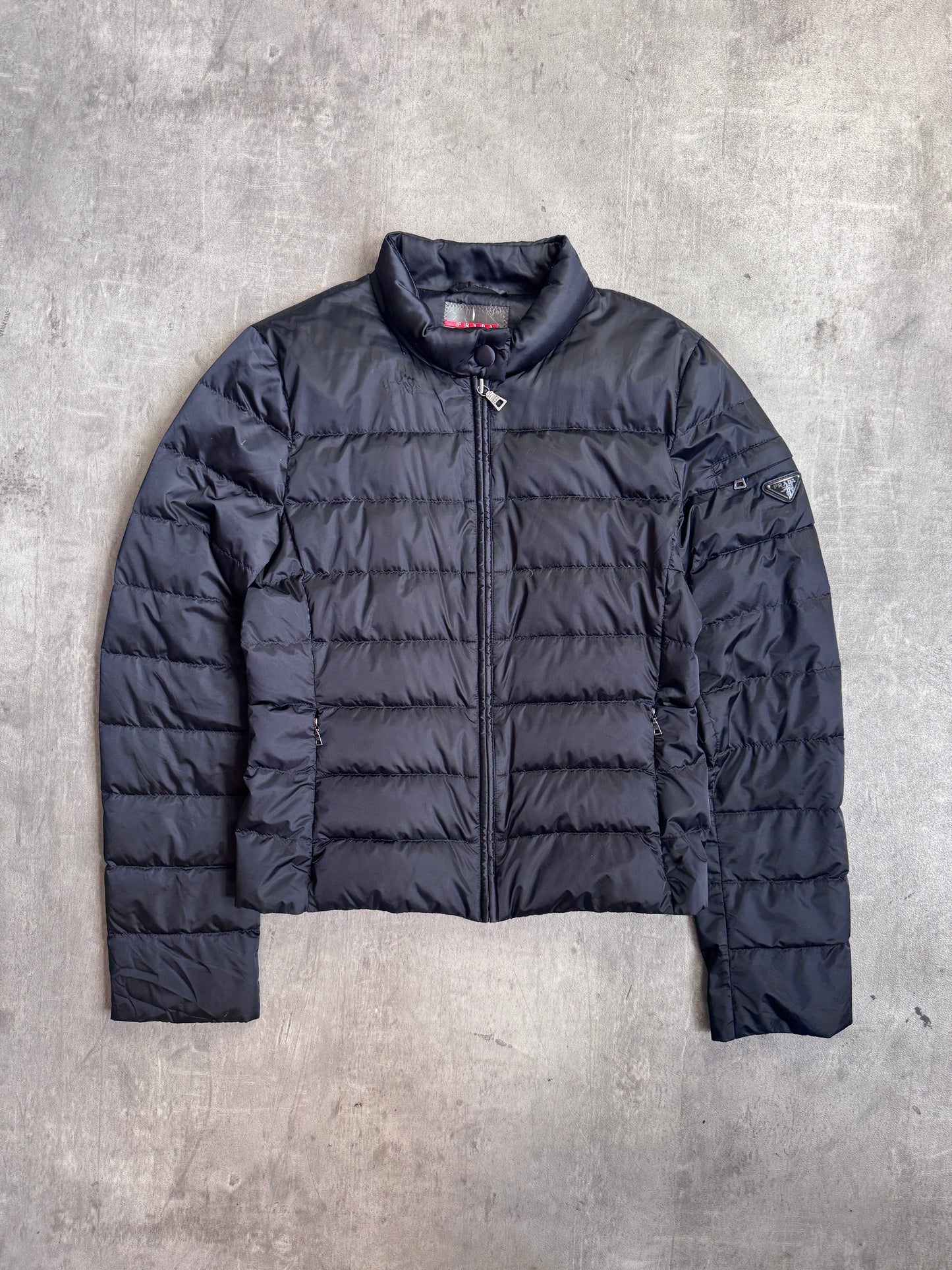 Prada Black Lightweight Nylon Down Puffer Jacket Art 290292