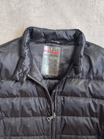 Prada Black Lightweight Nylon Down Puffer Jacket Art 290292