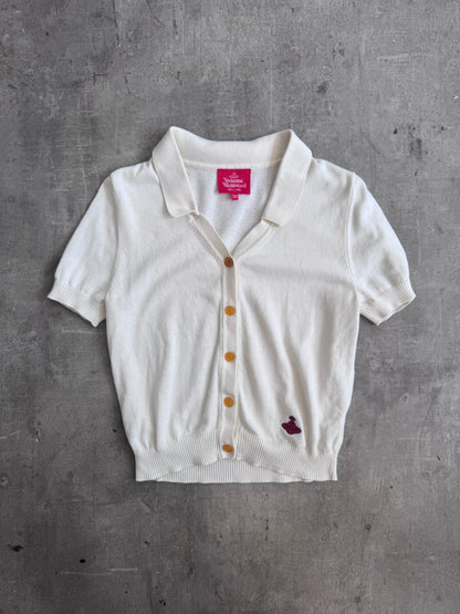Vivienne Westwood Red Label Cream Orb Logo SS Cardigan