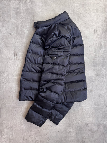 Prada Black Lightweight Nylon Down Puffer Jacket Art 290292