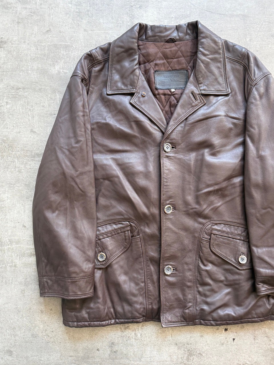 1980 Valentino Mid-length Leather Jacket