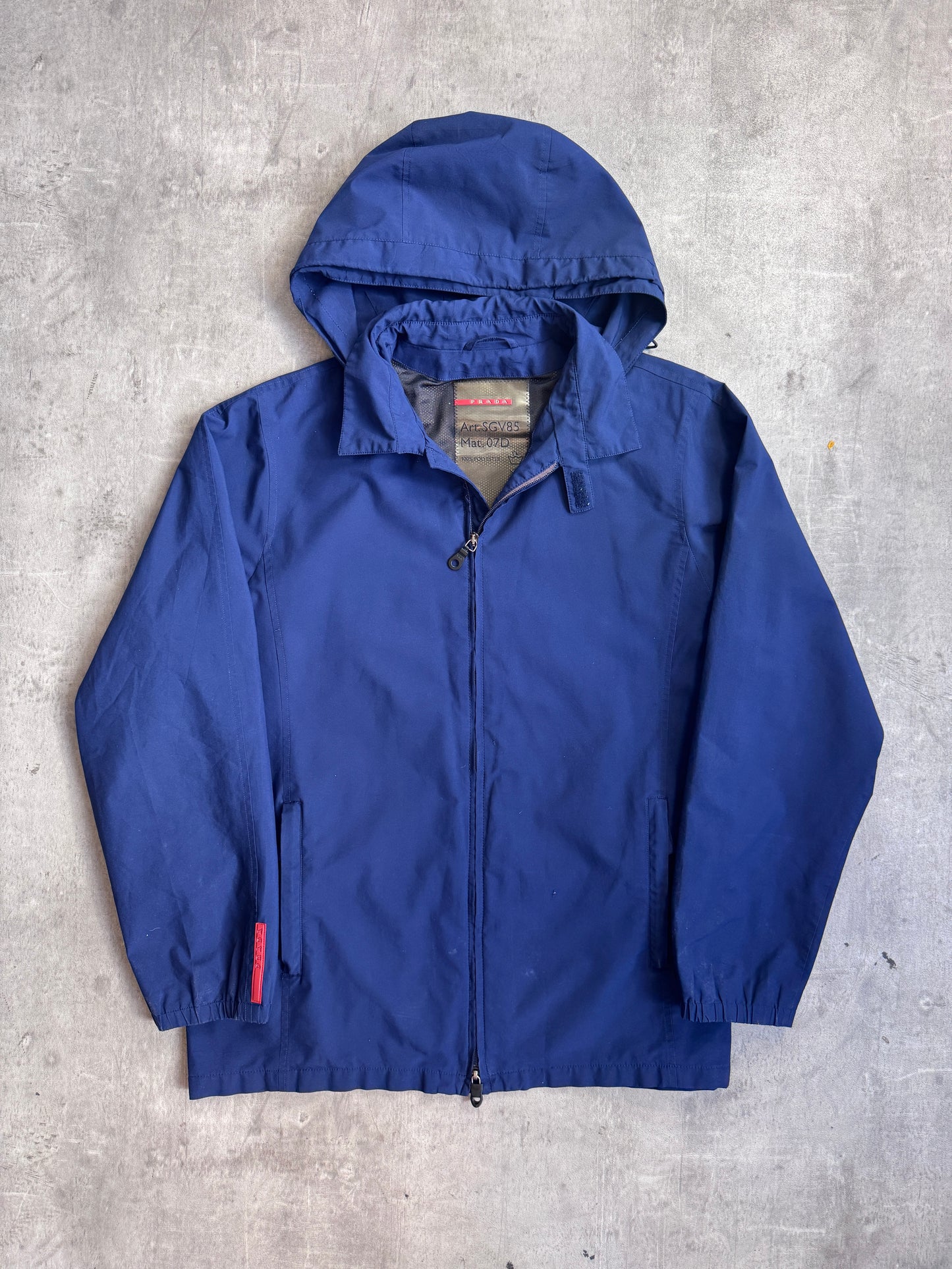 Prada Sport Goretex Navy Hooded Nylon Tech Jacket Art. SGV85