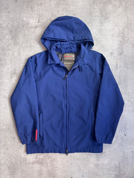 ジャケット・アウター archive PRADA GORE-TEX zip jacket navy Prada Sport Goretex Navy Hooded Nylon Tech Jacket Art. SGV85 – Vintage