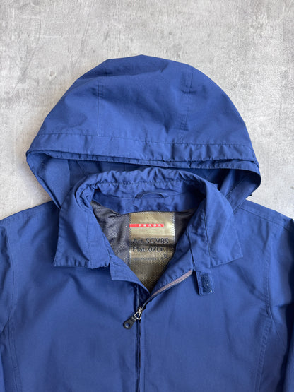 Prada Sport Goretex Navy Hooded Nylon Tech Jacket Art. SGV85