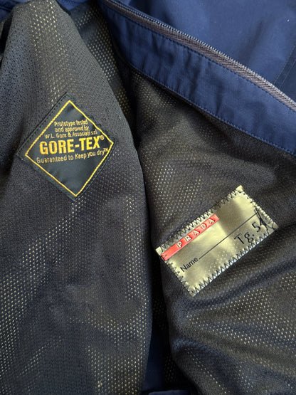 Prada Sport Goretex Navy Hooded Nylon Tech Jacket Art. SGV85