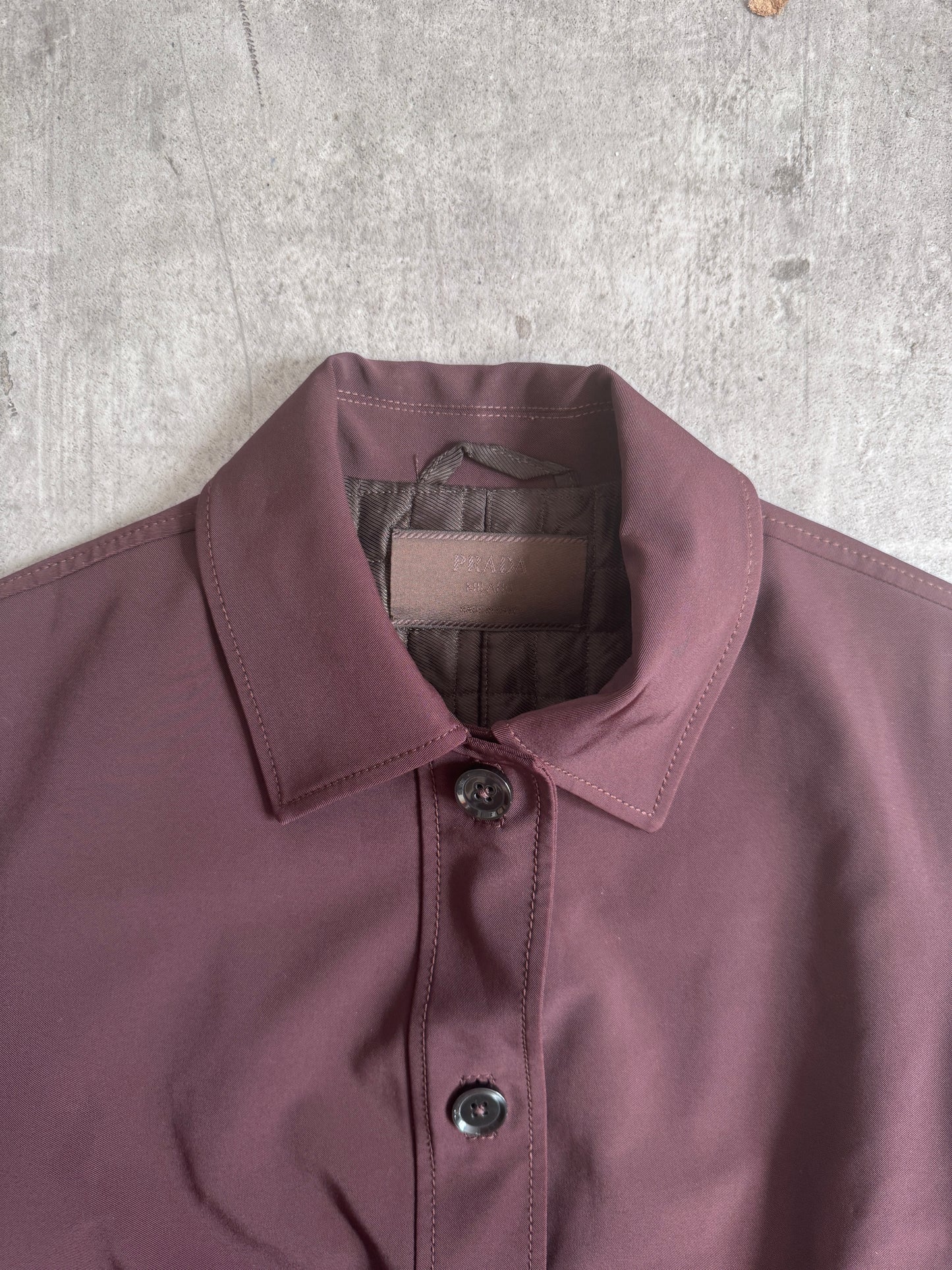 Prada Coffee Brown Nylon Chore Jacket