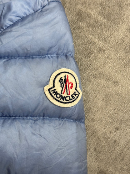 Moncler Lans Down Light Blue Nylon Leger Puffer Jacket