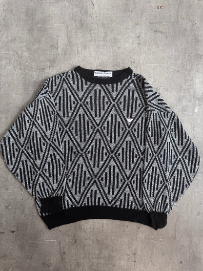 1980s Giorgio Armani Geometric Print Knit Sweater