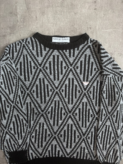 1980s Giorgio Armani Geometric Print Knit Sweater