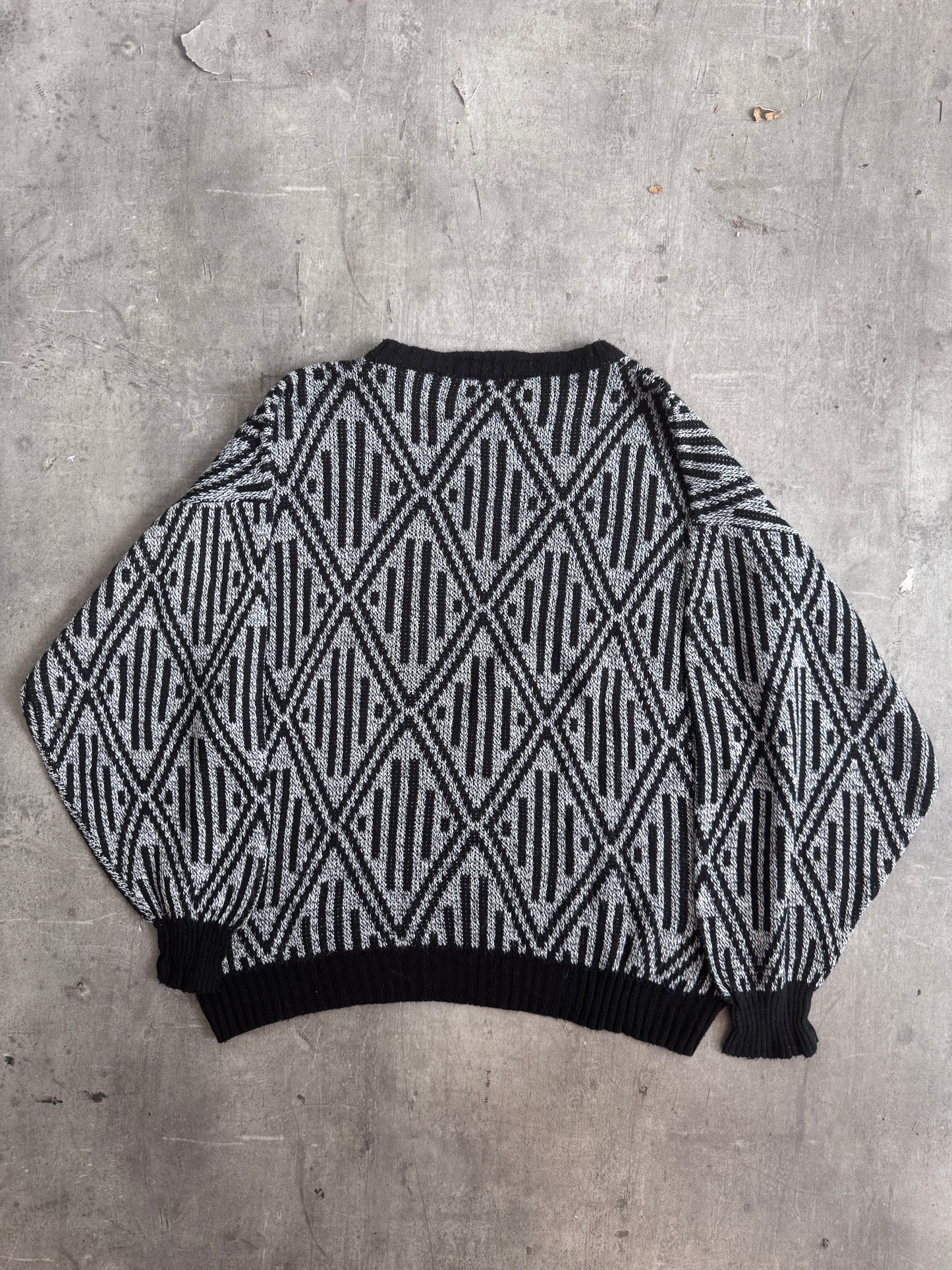 1980s Giorgio Armani Geometric Print Knit Sweater