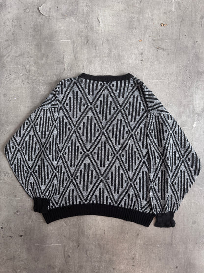 1980s Giorgio Armani Geometric Print Knit Sweater