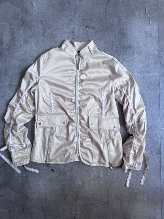 Marc Jacobs Ivory Satin Ribbon Ruched Sleeve Jacket (SOLD AS SEEN)