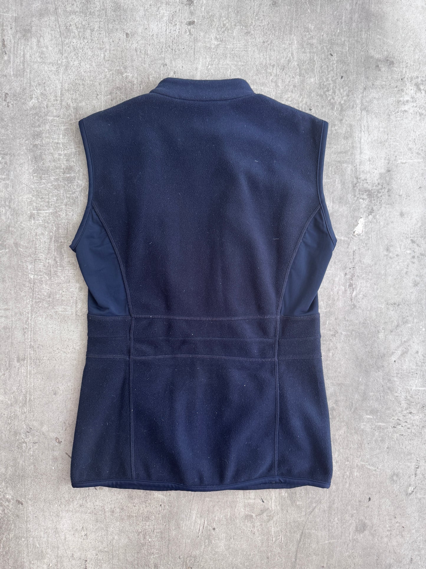 Prada Nylon Panel Tailored Navy Fleece Gilet