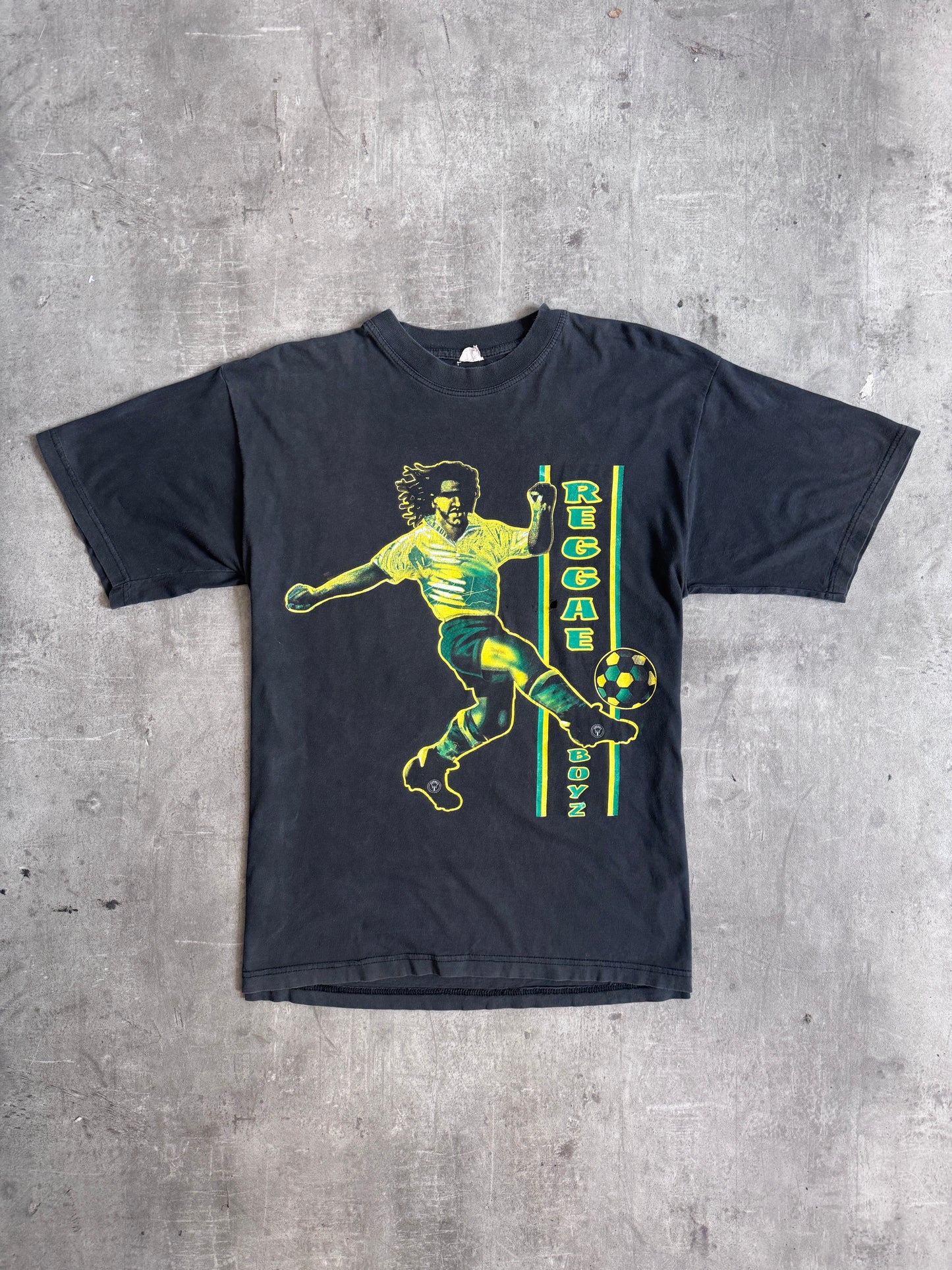 Reggae Boyz Faded Black Graphic Tee