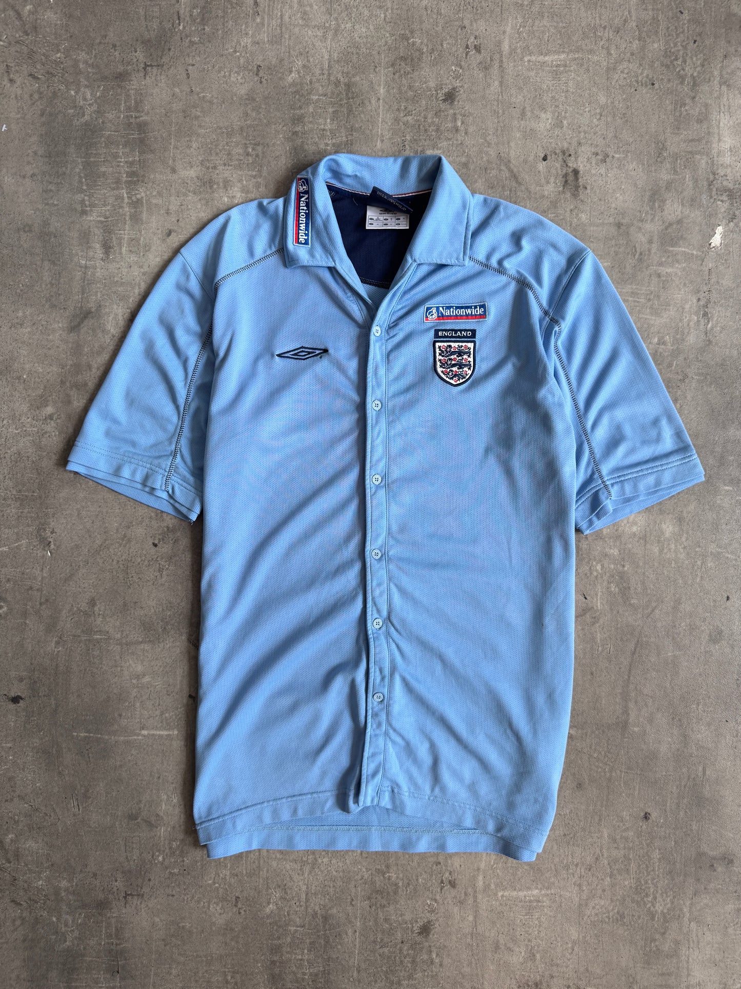 1999-2003 England x Umbro Light Blue Football Polo