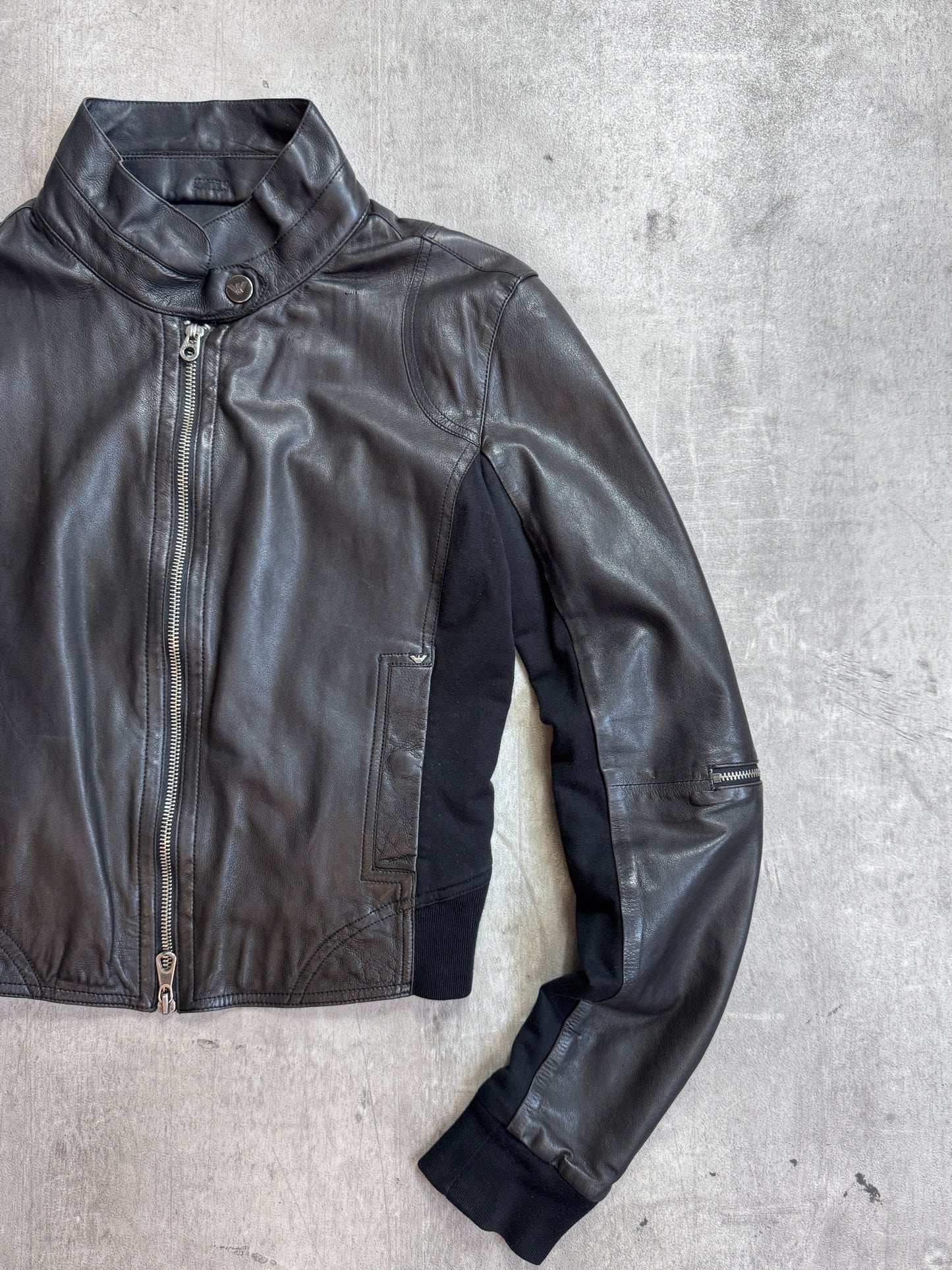 Armani Jeans Cropped Leather jacket