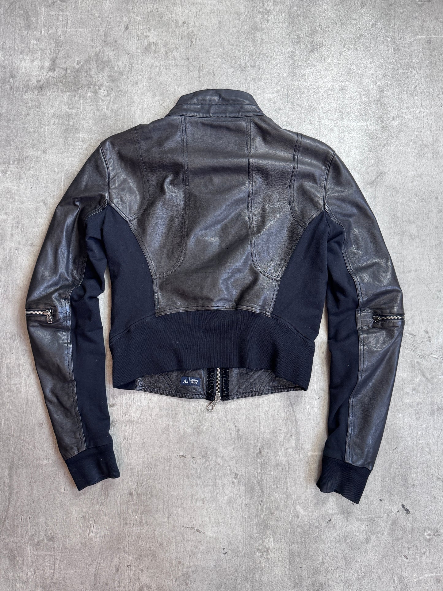Armani Jeans Cropped Leather jacket