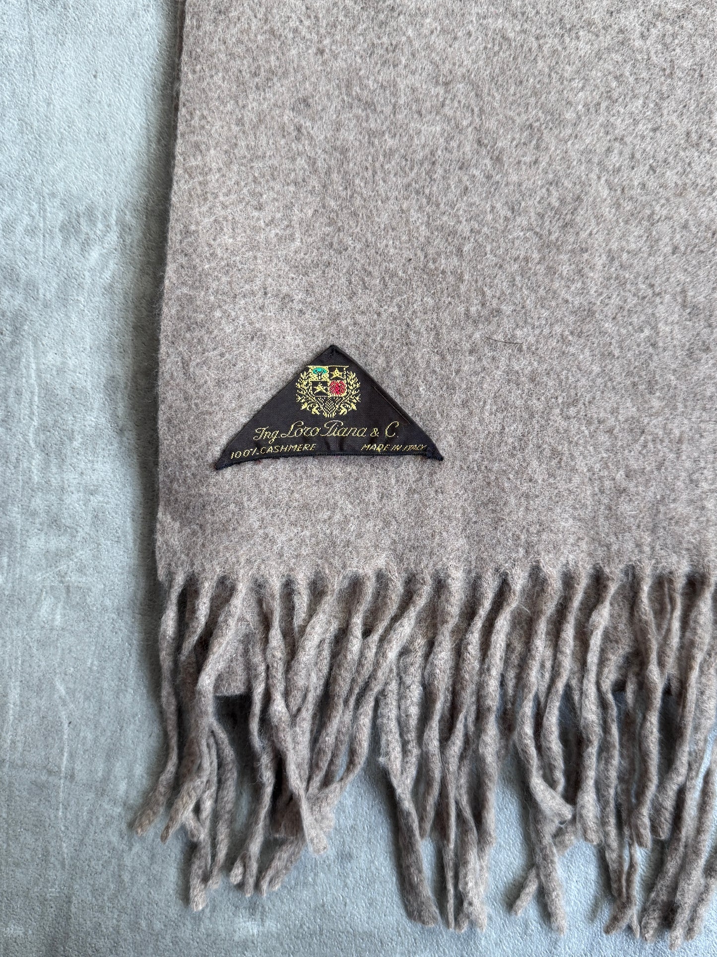 Loro Piana Taupe Wide Cashmere Scarf