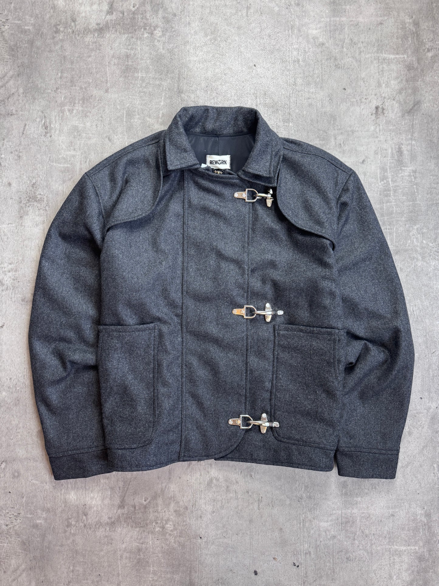 VT Rework: Fireman Clasp Grey Wool Blouson