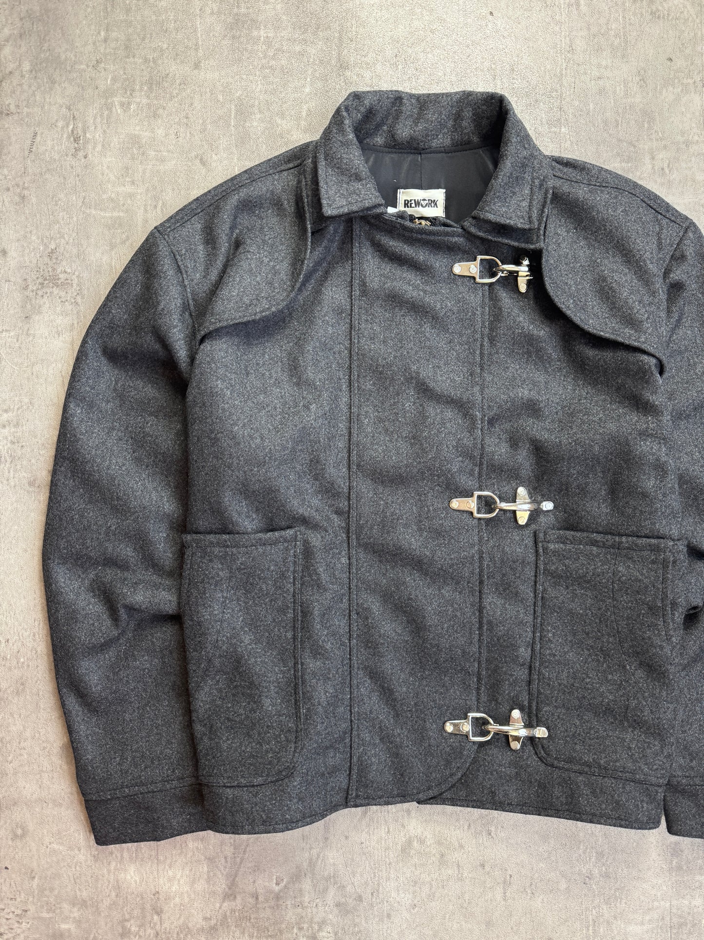 VT Rework: Fireman Clasp Grey Wool Blouson