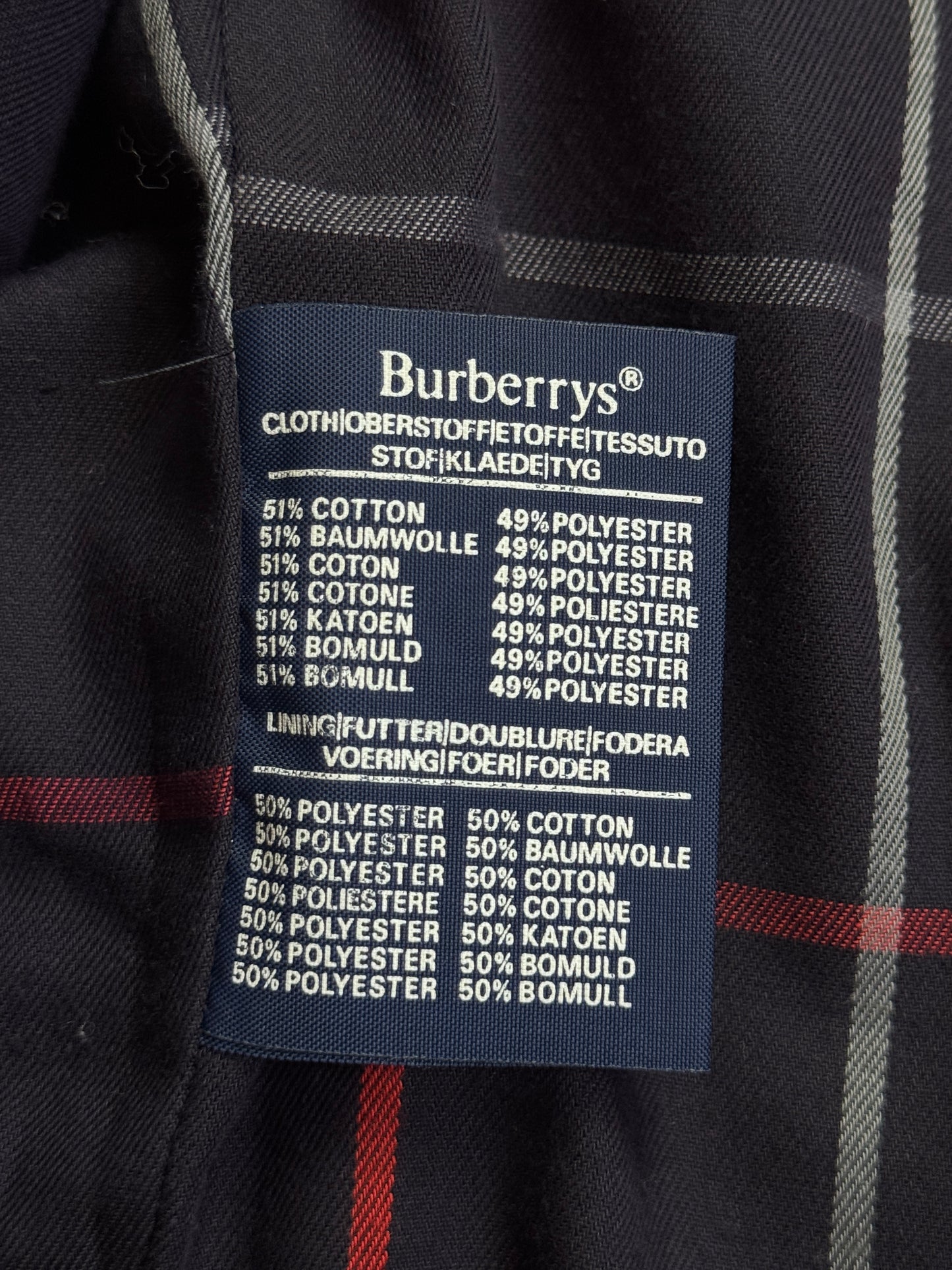 Burberry Classic Red Tatershall Navy Check Lined Harrington Jacket