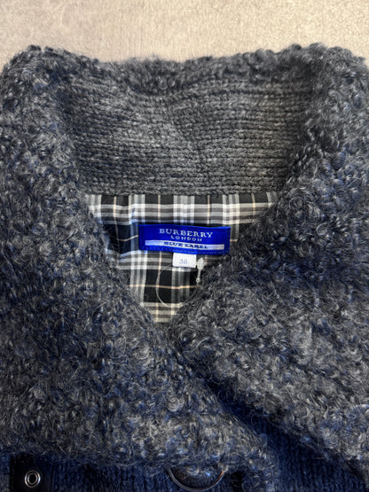 Burberry Blue Label Grey Cropped Wool Oversized Collar Jacket