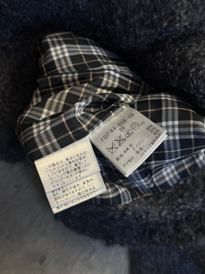 Burberry Blue Label Grey Cropped Wool Oversized Collar Jacket