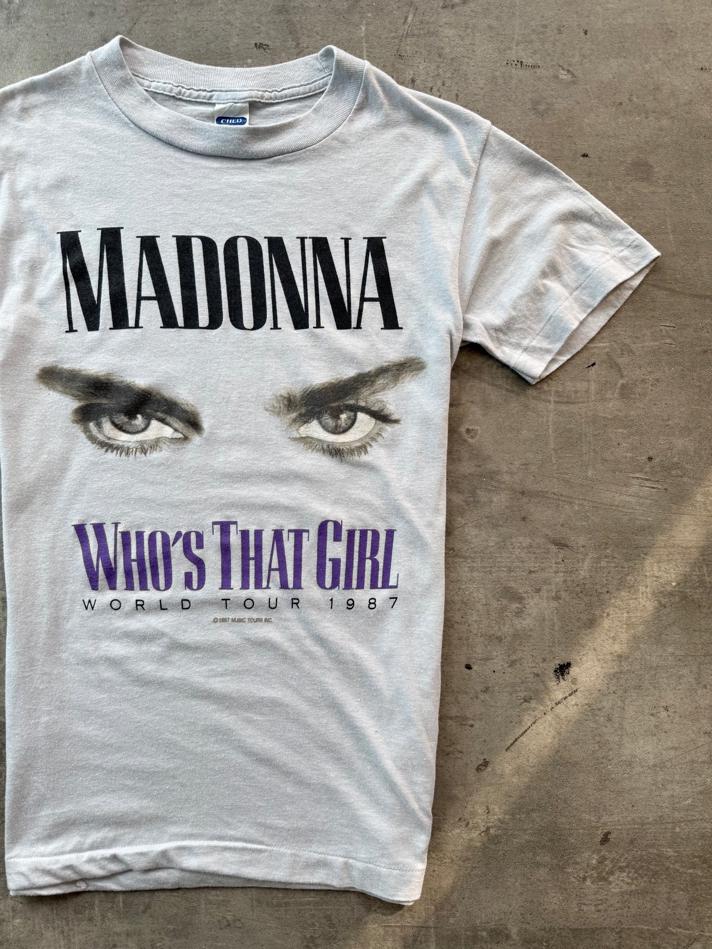 1987 Madonna "Who's That Girl" World Tour Single Stitch Graphic Tee