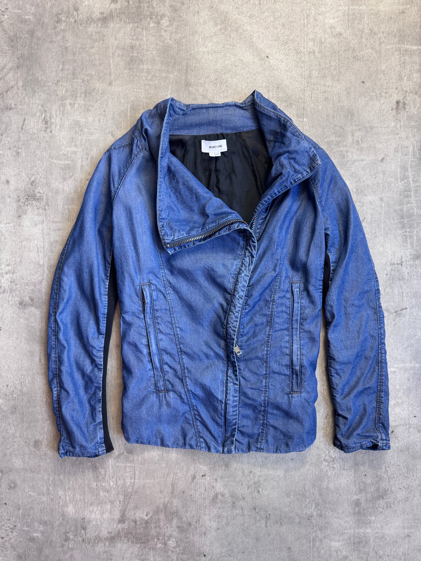 Helmut Lang Denim Anatomical Wrap Closure Jacket