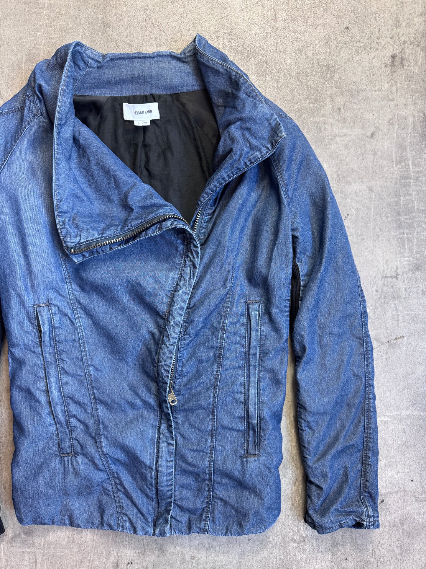 Helmut Lang Denim Anatomical Wrap Closure Jacket