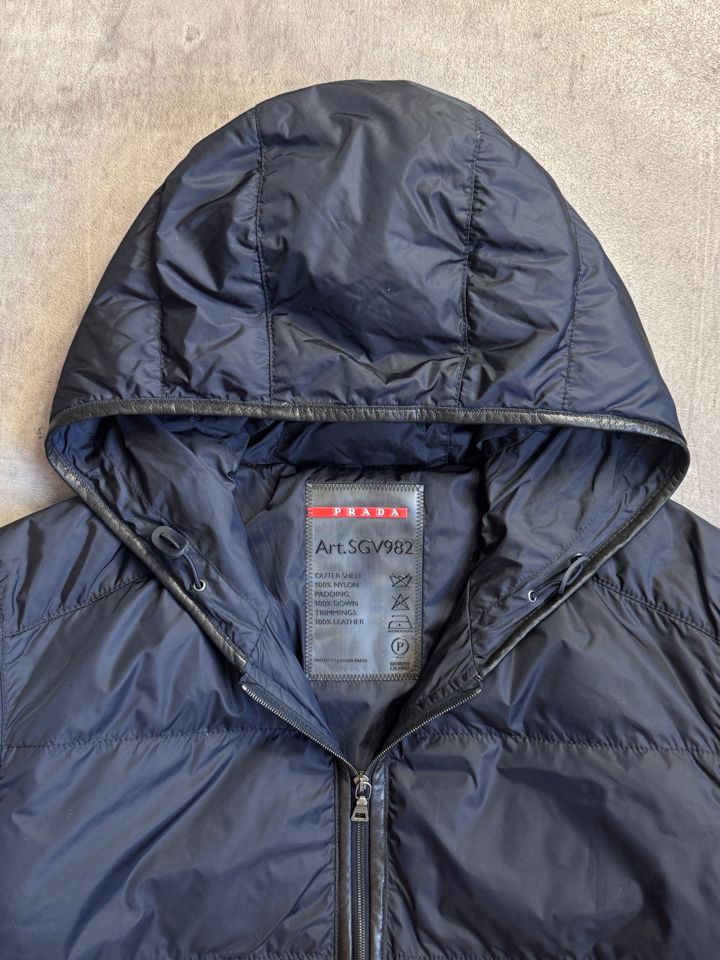 A/W 2008 Prada Nylon Puffer Jacket with Leather Trim