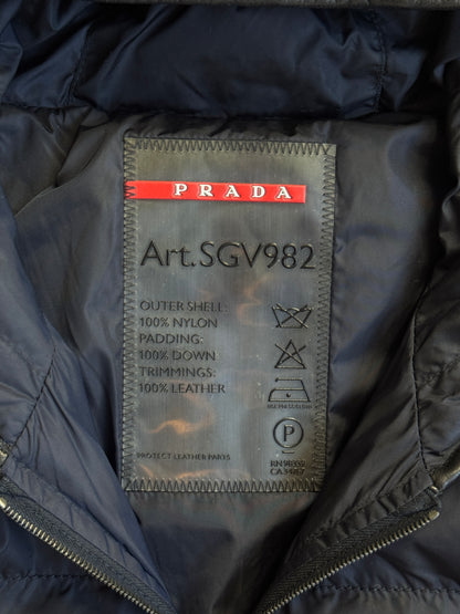 A/W 2008 Prada Nylon Puffer Jacket with Leather Trim