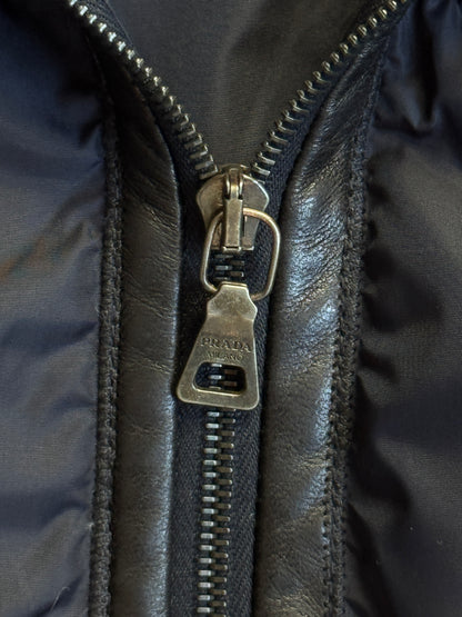 A/W 2008 Prada Nylon Puffer Jacket with Leather Trim