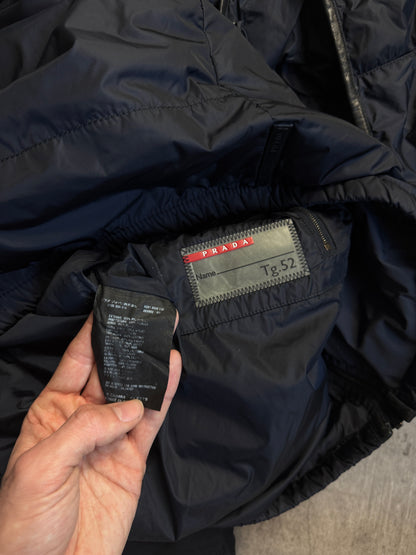 A/W 2008 Prada Nylon Puffer Jacket with Leather Trim