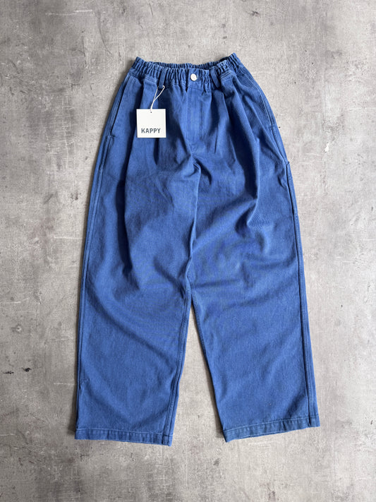 Kappy Korea Two Tuck Pleated Kation Pants - Blue