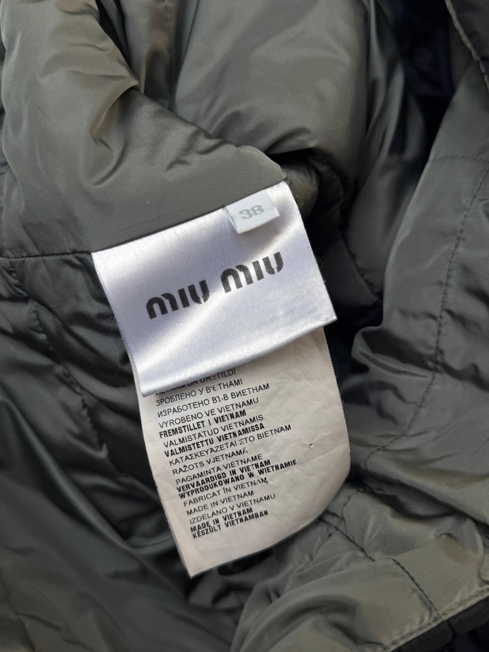 Miu Miu Striped Puffer Jacket